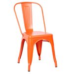 Cadeira Iron Tolix - Industrial - Aço - Vintage - Laranja