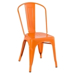 Cadeira Iron Tolix - Industrial - Aço - Vintage - Laranja