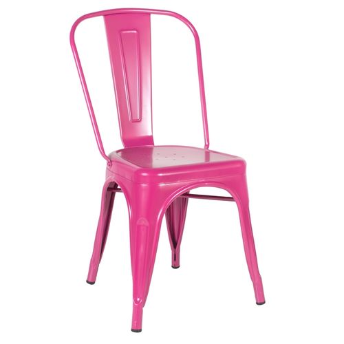 Cadeira Iron Tolix - Industrial - Aço - Vintage - Rosa