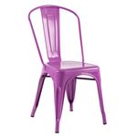 Cadeira Iron Tolix - Industrial - Aço - Vintage - Roxo