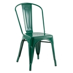 Cadeira Iron Tolix - Industrial - Aço - Vintage - Verde escuro
