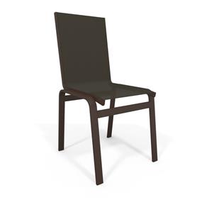 Cadeira Jantar Alumínio Marrom Tela Sling - MARROM