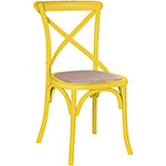 Cadeira Katrina Assento em Rattan Amarela - Rivatti