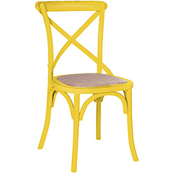 Cadeira Katrina Assento em Rattan Amarela - Rivatti