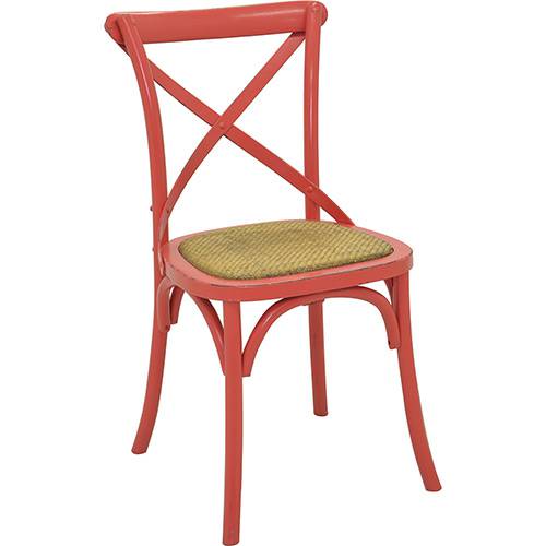 Cadeira Katrina Assento em Rattan Vermelha - Rivatti