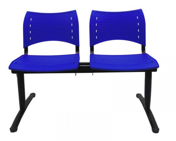 Cadeira Longarina 2 Lugares Evidence Azul - Furniture