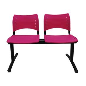 Cadeira Longarina Prisma 2 Lugares - Pink