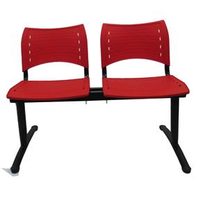 Cadeira Longarina Prisma 2 Lugares - Vermelho