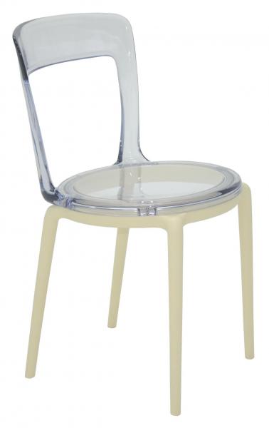 Cadeira Luna C Transparente Bege - Tramontina