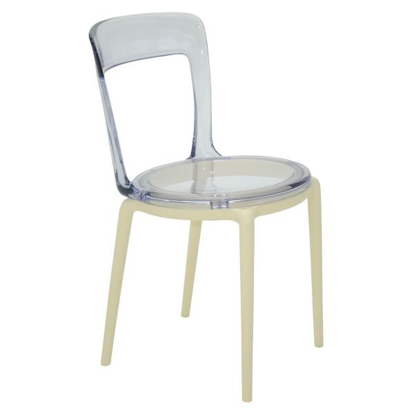 Cadeira Luna C Transparente/bege Tramontina