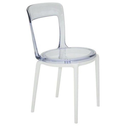 Cadeira Luna C Transparente/branco Tramontina