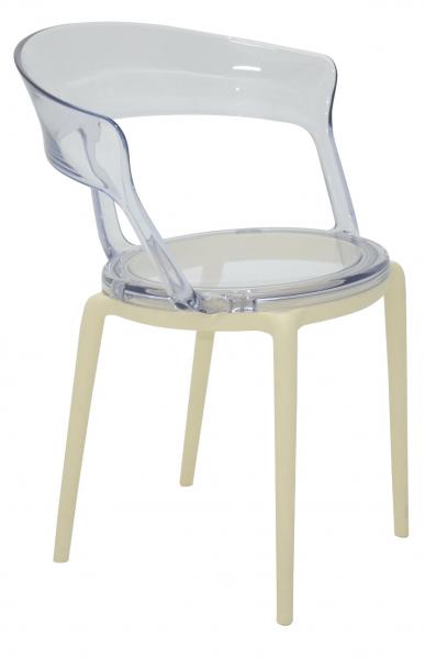 Cadeira Luna P Transparente Bege - Tramontina