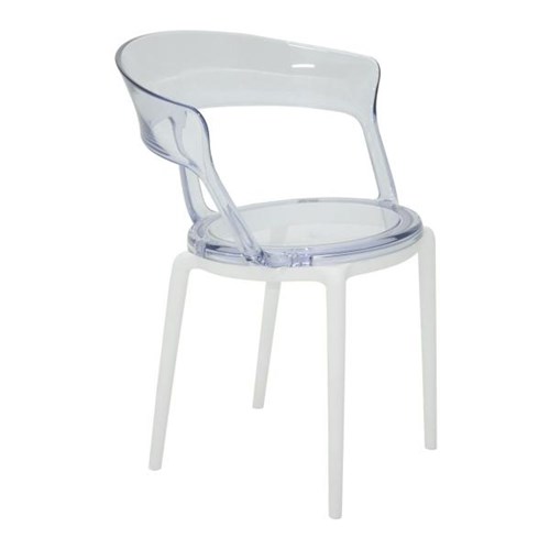 Cadeira Luna P Transparente/branco Tramontina