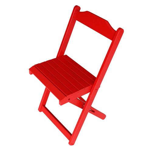 Cadeira Madeira Maciça Dobrável Color Vermelho