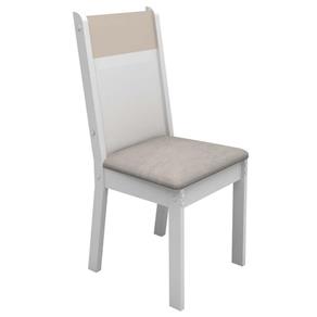 Cadeira Madesa Elegance em Suede - Branco/Vanila/Pérola - Branco/Vanila/Suede Pérola