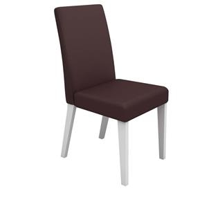 Cadeira Madesa Ônix em Courino - Branco/Marrom