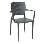 Cadeira Moderna com Braços - Tramontina Safira - Grafite