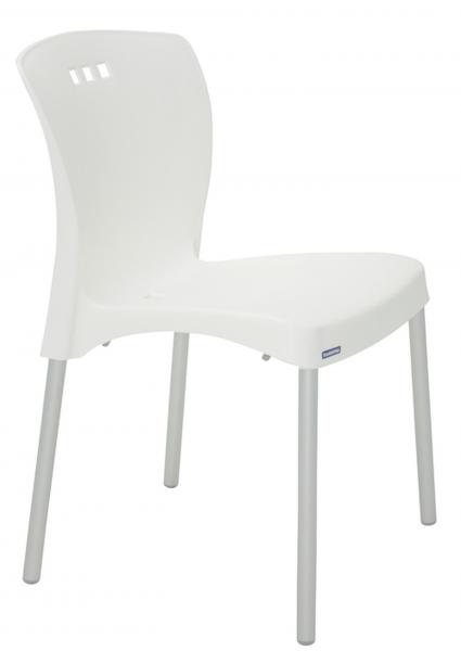 Cadeira Mona Branca Pernas Anodizadas - Tramontina