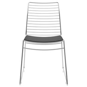 Cadeira Móveis Carraro 1712 - Cromado/Preto