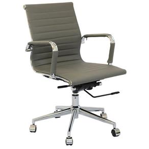 Cadeira Office Eames Diretor com Braço, Rodízio e Sistema Relax Cinza - CINZA