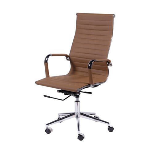 Cadeira Office Eames Esteirinha Alta Giratória - Caramelo - Or Design