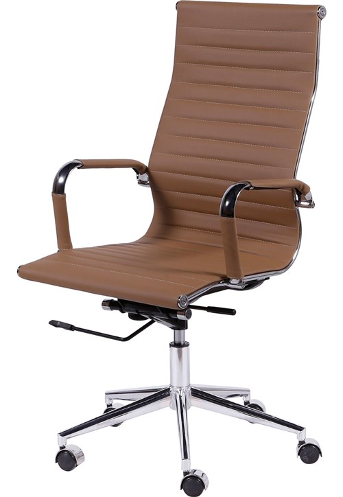 Cadeira Office Eames Esteirinha Alta Giratória Caramelo OR Design