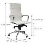 Cadeira Office Eames Esteirinha Alta Giratória OR-3301 – Or Design - Preto