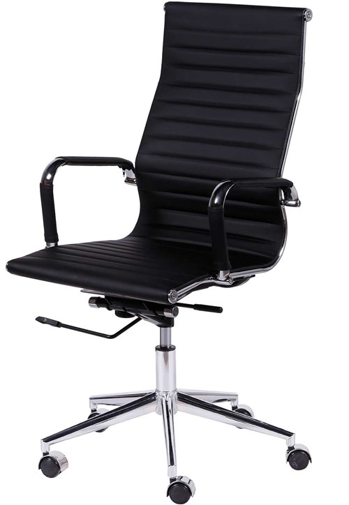 Cadeira Office Eames Esteirinha Alta Giratória Preto OR Design
