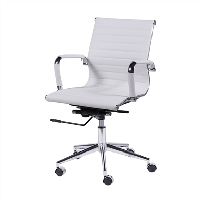 Cadeira Office Eames Esteirinha Baixa Giratória Branca - Or Design