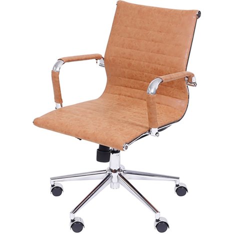 Cadeira Office Eames Esteirinha Baixa Giratória Or-3301 Or Design - Caramelo