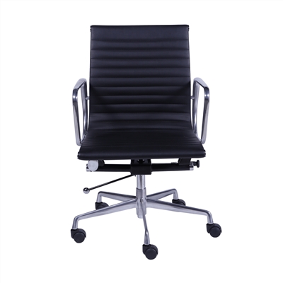 Cadeira Office Eames Esteirinha Baixa Giratória Preta - Or Design
