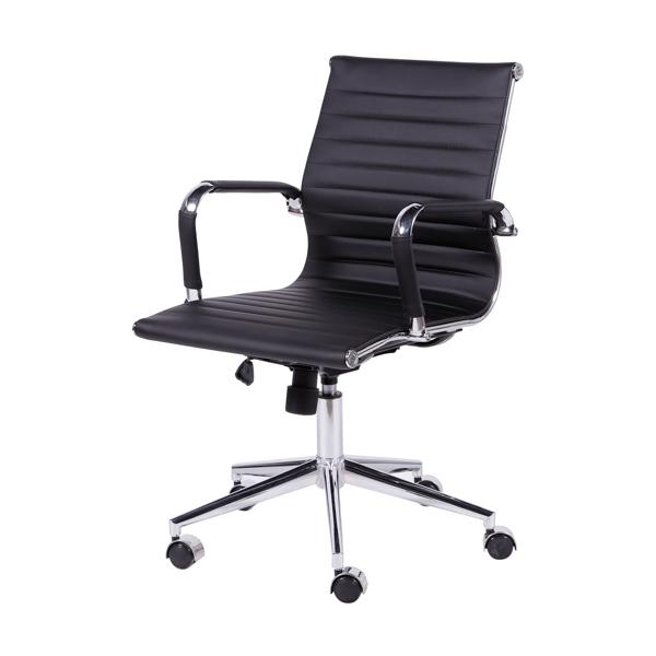Cadeira Office Eames Esteirinha Baixa Giratória - Preta - Or Design