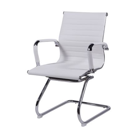 Cadeira Office Eames Esteirinha Fixa Branca