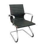 Cadeira Office Eames Fixa com Braço Preto