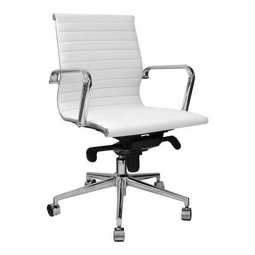 Cadeira Office Eames Or Design Esteirinha Baixa Giratória Or-3301 Baixa Branca