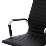 Cadeira Office Eames Presidente com Rodízio e Sistema Relax Preta