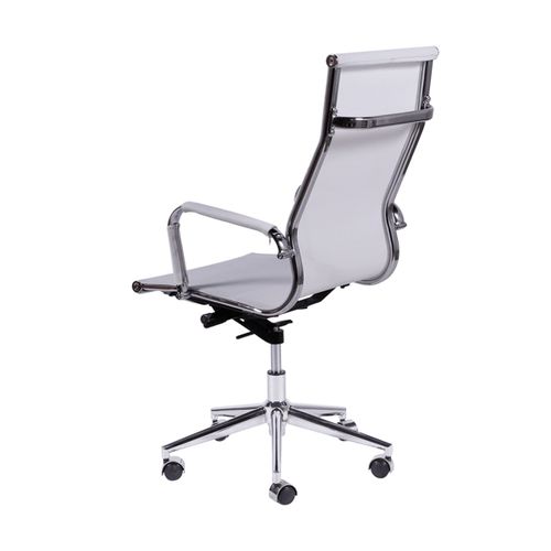 Cadeira Office Eames Presidente Tela Mesh e Sistema Relax Branca