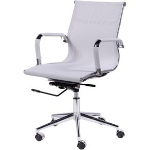 Cadeira Office Eames Tela Baixa Giratória Ór Design - Branco
