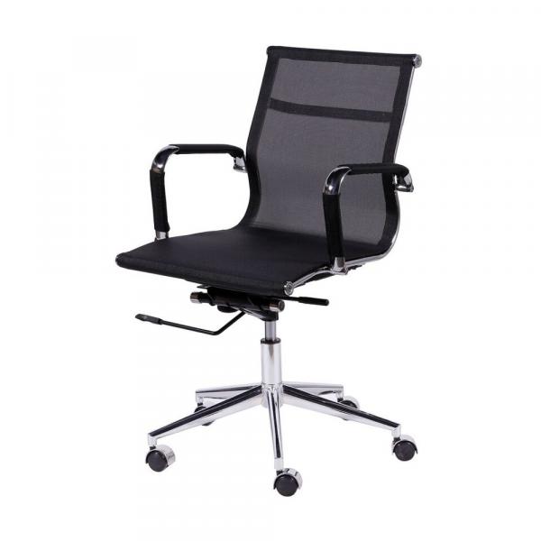 Cadeira Office Eames Tela Baixa Giratória Preto - Or Design