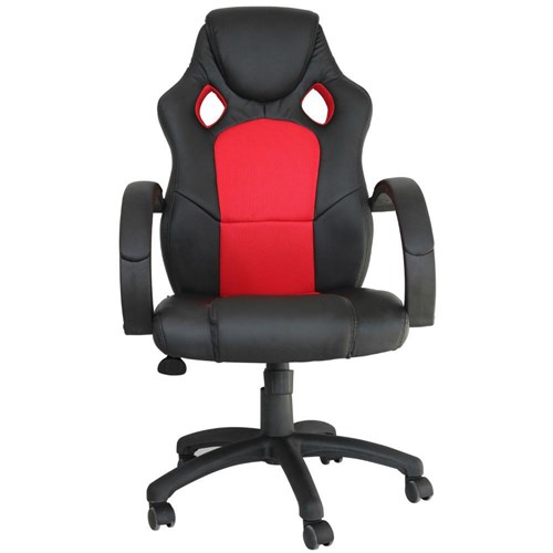 Cadeira Office Gamer Racer Preto E Vermelho
