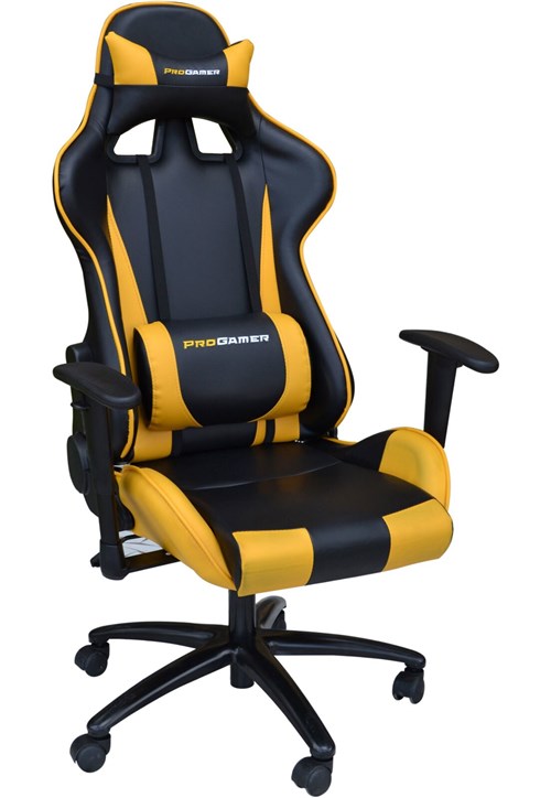 Cadeira Office Pro Gamer V2 Preta e Amarela Rivatti Móveis