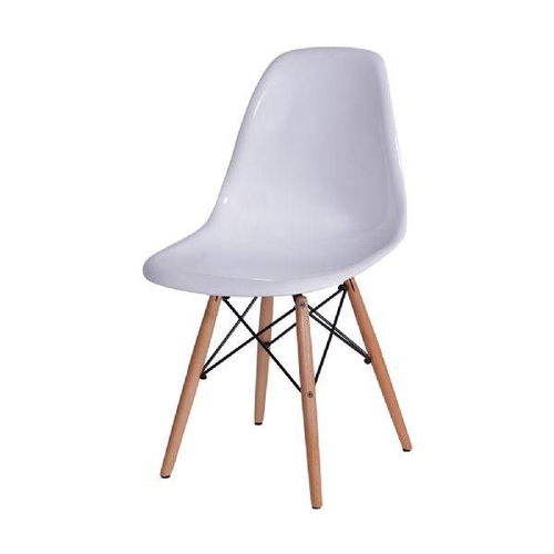 Cadeira Or Design Eames DKR Branco, Base de Madeira