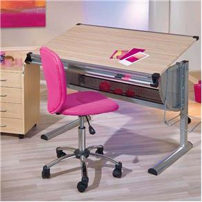 Cadeira para Escritório Metal Pezzi - Espuma Injetada no Assento e Encosto - Base Metal Cromadoo - Pink