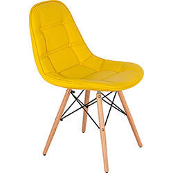 Cadeira Pé Palito Corino Amarela - Fullway