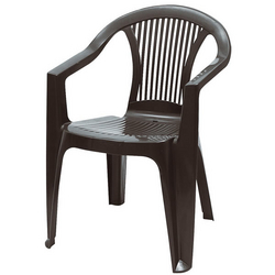 Cadeira Plástica com Apoio de Braço Guarapari Preta - Tramontina