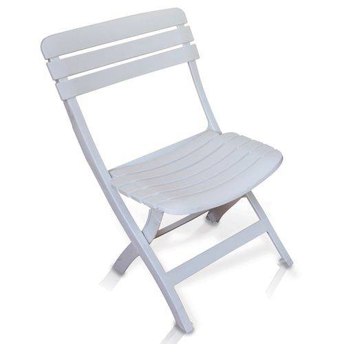 Cadeira Plástica Dobrável Ripada Branca - Antares