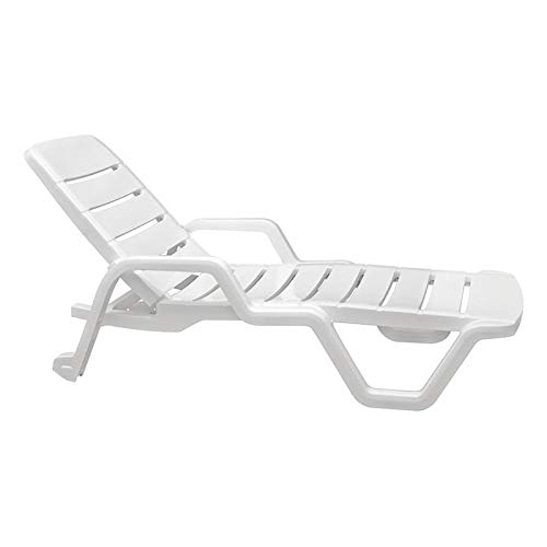 "Cadeira Plástica Espreguiçadeira Tramontina, Leblon, Branco - 92256010"