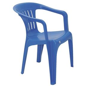 Cadeira Plastica Monobloco com Bracos Atalaia - Azul Marinho
