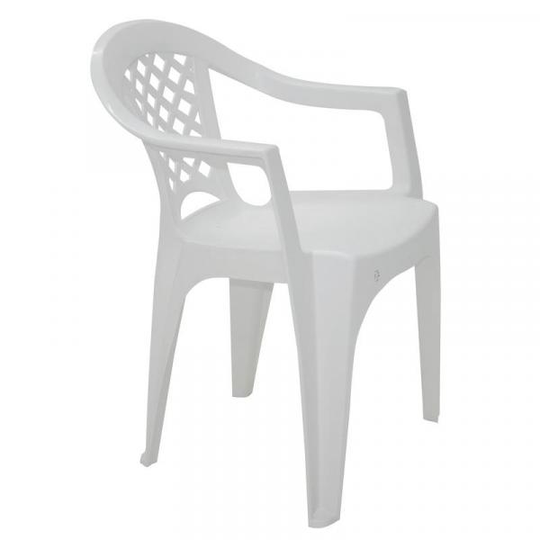 Cadeira Plastica Monobloco com Bracos Iguape Branca - Tramontina