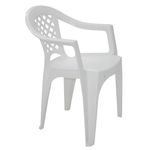 Cadeira Plastica Monobloco com Bracos Iguape Branca